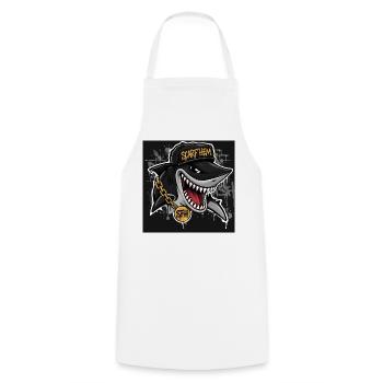 Shark SCARF'HEM Graffiti Streetwear - Kochschürze - Weiß - Vorne - AI Model Male 185 dark (185cm)