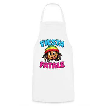Fiesta Fatale Rasta Cartoon - Tablier de cuisine - blanc - Devant - AI Model Male 185 dark (185cm)