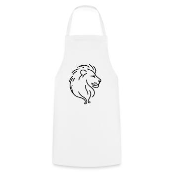 Lion Profile Sketch – Majestic Wildcat - Cooking Apron - white - Front - AI Model Male 185 dark (185cm)