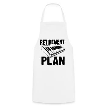 Retirement Plan Piano Keyboard - Kochschürze - Weiß - Vorne - AI Model Male 185 dark (185cm)