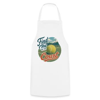 Find Me on the Court Retro Tennis - Kochschürze - Weiß - Vorne - AI Model Male 185 dark (185cm)