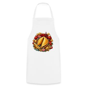 Golden fortune cookie in the magic of the festival - Cooking Apron - white - Front - AI Model Male 185 dark (185cm)