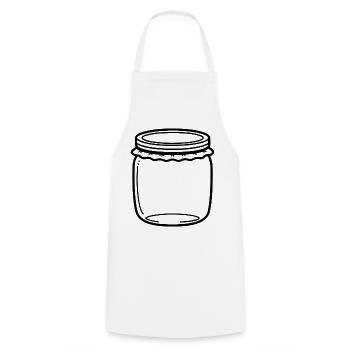 Jam Jar Gliederung - Kochschürze - Weiß - Vorne - AI Model Male 185 dark (185cm)