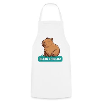 Bleib Chillig CapybaraBleib Chillig Capybara - Kochschürze - Weiß - Vorne - AI Model Male 185 dark (185cm)