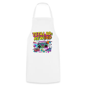 Total 80s Rewind - Kochschürze - Weiß - Vorne - AI Model Male 185 dark (185cm)