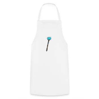 Magischer Kristallstab Blau - Kochschürze - Weiß - Vorne - AI Model Male 185 dark (185cm)