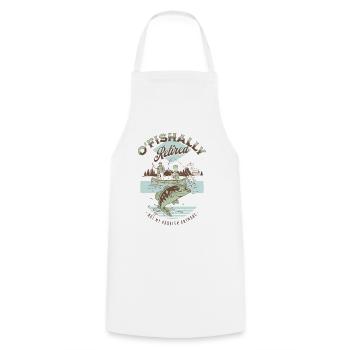 Vintage Fishing Retirement - Cooking Apron - white - Front - AI Model Male 185 dark (185cm)