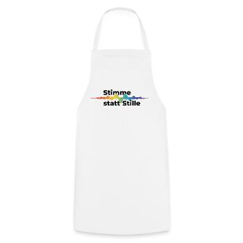 Stimme statt Stille Pride CSD Tonwelle Regenbogen - Kochschürze - Weiß - Vorne - AI Model Male 185 dark (185cm)