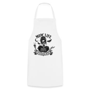 Mom Life Chaos Coordinator Vintage Skull Gothic - Kochschürze - Weiß - Vorne - AI Model Male 185 dark (185cm)