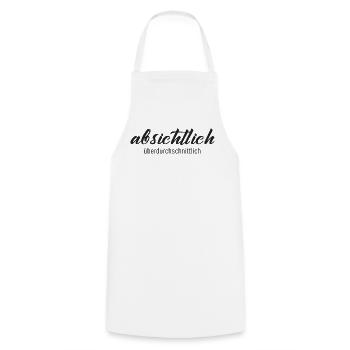 Absichtlich überdurchschnittlich – Humor Statement - Kochschürze - Weiß - Vorne - AI Model Male 185 dark (185cm)