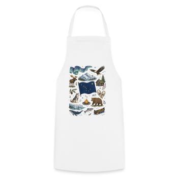 Alaska | Northern Lights, Wilderness & Adventure - Cooking Apron - white - Front - AI Model Male 185 dark (185cm)
