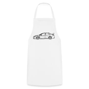 WRX Line Silhouette – Turbo Rally Art - Kochschürze - Weiß - Vorne - AI Model Male 185 dark (185cm)