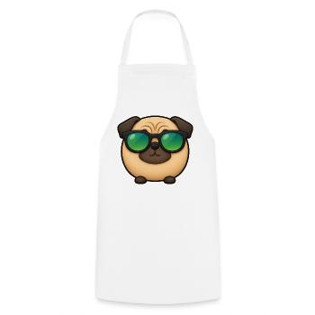 Mops Hund Cartoon Chibi Kawaii Sonnenbrille - Kochschürze - Weiß - Vorne - AI Model Male 185 dark (185cm)