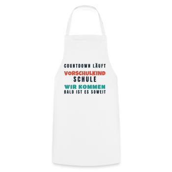 Vorschulkind Countdown Schule wir kommen 2026 - Kochschürze - Weiß - Vorne - AI Model Male 185 dark (185cm)