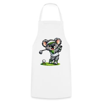 Süßer Koala spielt Golf - Kochschürze - Weiß - Vorne - AI Model Male 185 dark (185cm)