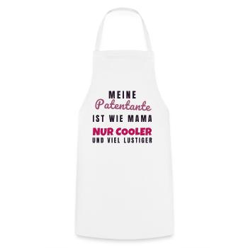 Patentante wie Mama nur cooler - Geschenk Tante - Kochschürze - Weiß - Vorne - AI Model Male 185 dark (185cm)