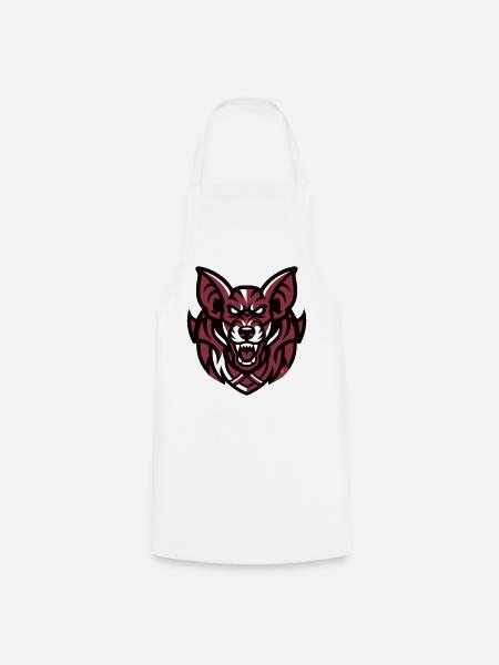 Wolf Maskottchen Logo - Kochschürze - Weiß