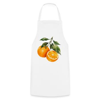 Orangen Aquarell Obstzweig - Kochschürze - Weiß - Vorne - AI Model Male 185 dark (185cm)