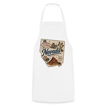 Nevada Silver State Vintage Las Vegas Aufkleber - Kochschürze - Weiß - Vorne - AI Model Male 185 dark (185cm)