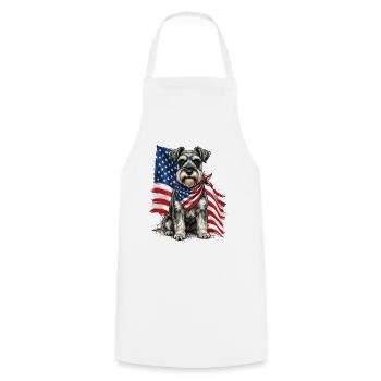 Patriotic Schnauzer Stars Stripes Dog Pride - Cooking Apron - white - Front - AI Model Male 185 dark (185cm)