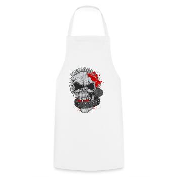 Skull Heavy Metal Musik Rock Punk - Kochschürze - Weiß - Vorne - AI Model Male 185 dark (185cm)