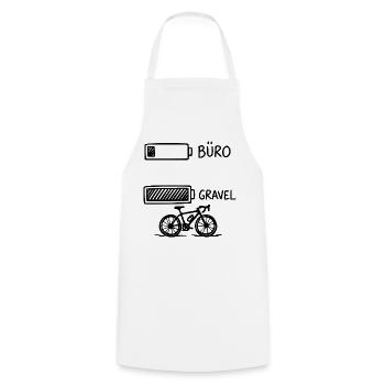 Büro Akku Gravelbike - Kochschürze - Weiß - Vorne - AI Model Male 185 dark (185cm)