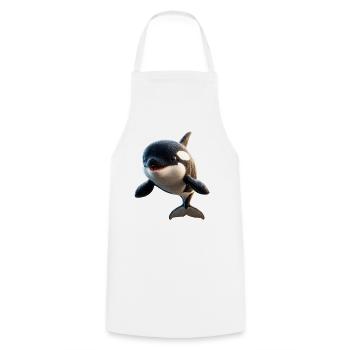 Orca Killer Whale Killer Whale Marine Animals Orcas - Cooking Apron - white - Front - AI Model Male 185 dark (185cm)