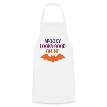Spooky steht mir gut am Bat-Tee - Kochschürze - Weiß - Vorne - AI Model Male 185 dark (185cm)
