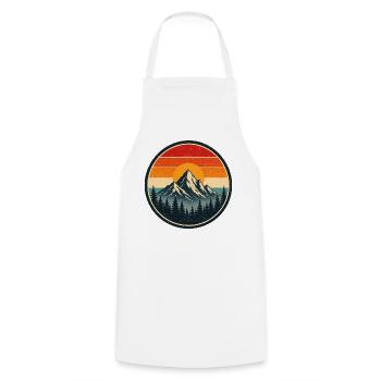 Mountain Retro Emblem Vintage-Stil Grafik - Kochschürze - Weiß - Vorne - AI Model Male 185 dark (185cm)