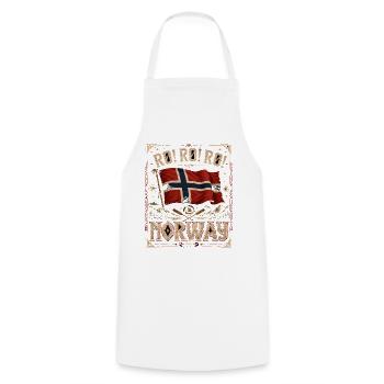  Roll Roll Norway Norwegen Wikinger Flagge - Kochschürze - Weiß - Vorne - AI Model Male 185 dark (185cm)