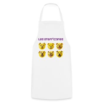 Les stafficones - 053  - Tablier de cuisine - blanc - Devant - AI Model Male 185 dark (185cm)