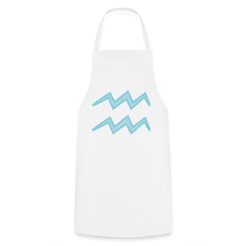 Aquarius Zodiac Sign Symbol Pastel Blue - Cooking Apron - white - Front - AI Model Male 185 dark (185cm)