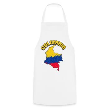 Map Of Colombian Flag Colombia - Cooking Apron - white - Front - AI Model Male 185 dark (185cm)