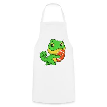 Dino-Gridiron-Niedlichkeit - Kochschürze - Weiß - Vorne - AI Model Male 185 dark (185cm)