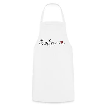 Surfer Heart - Kochschürze - Weiß - Vorne - AI Model Male 185 dark (185cm)