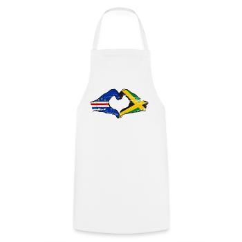 Cape Verde Jamaica flag hands heart shape used - Cooking Apron - white - Front - AI Model Male 185 dark (185cm)