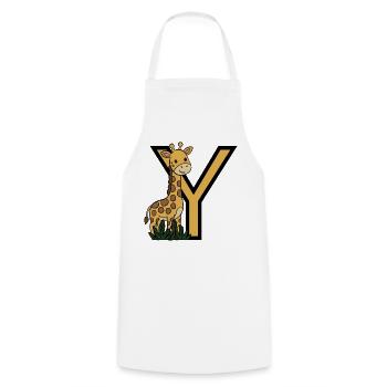 Giraffe mit Y Buchstabe Design - Kochschürze - Weiß - Vorne - AI Model Male 185 dark (185cm)