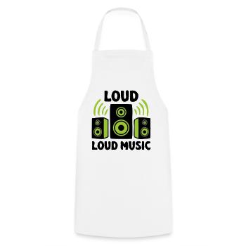 Lautsprecher Boxen Logo - Kochschürze - Weiß - Vorne - AI Model Male 185 dark (185cm)