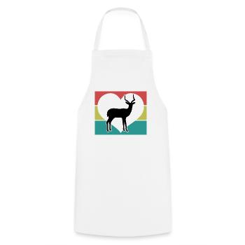 Antilope Herz Vintage Silhouette - Kochschürze - Weiß - Vorne - AI Model Male 185 dark (185cm)
