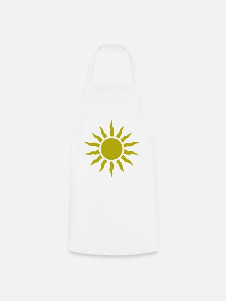 Sonnenkreis mit Strahlen - Kochschürze - Weiß
