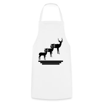 Antelope Silhouette – African Wildlife - Cooking Apron - white - Front - AI Model Male 185 dark (185cm)