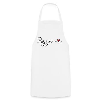 Pizza Heart - Kochschürze - Weiß - Vorne - AI Model Male 185 dark (185cm)