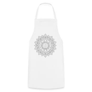 Sonnenblume Mandala zum ausmalen - Kochschürze - Weiß - Vorne - AI Model Male 185 dark (185cm)