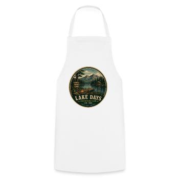 Lake Days Vintage Adventure Graphic - Cooking Apron - white - Front - AI Model Male 185 dark (185cm)