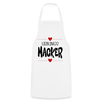 Macker Liebling - Kochschürze - Weiß - Vorne - AI Model Male 185 dark (185cm)