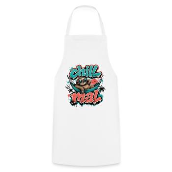 Chill Mal  Cooles Faultier Graffiti Design - Kochschürze - Weiß - Vorne - AI Model Male 185 dark (185cm)