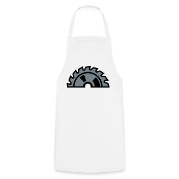 Kreissaegeblatt Halb Logo - Kochschürze - Weiß - Vorne - AI Model Male 185 dark (185cm)