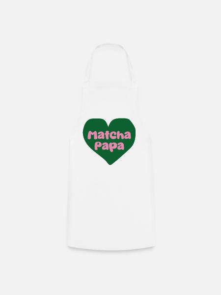 Matcha Papa Herzdesign - Kochschürze - Weiß