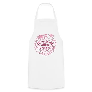 Ill Be In My Office Crochet Funny Crochet Lover - Cooking Apron - white - Front - AI Model Male 185 dark (185cm)
