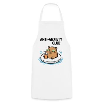Entspannter Capybara Anti-Stress-Club - Kochschürze - Weiß - Vorne - AI Model Male 185 dark (185cm)